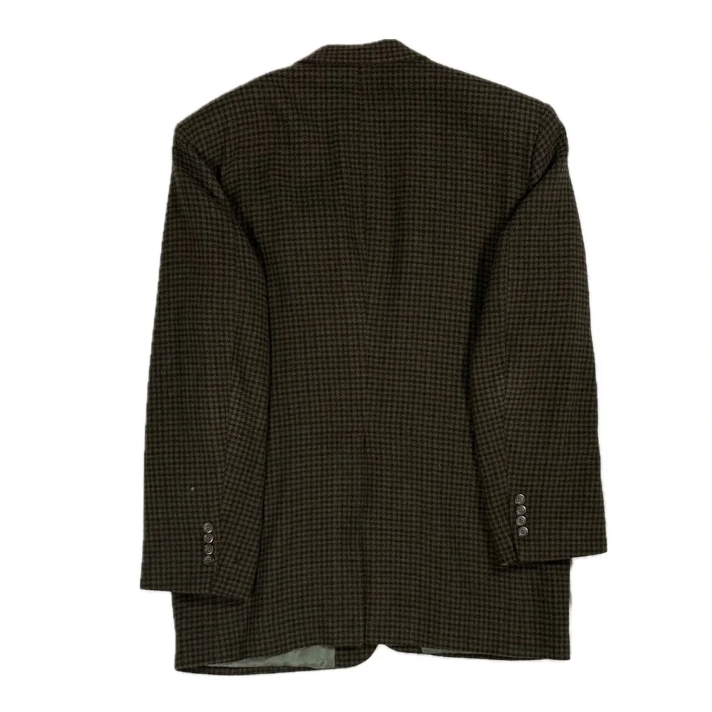 Vintage 80s Union Made Bill Blass‎ camel hair Brown houndstooth blazer men’s 44L